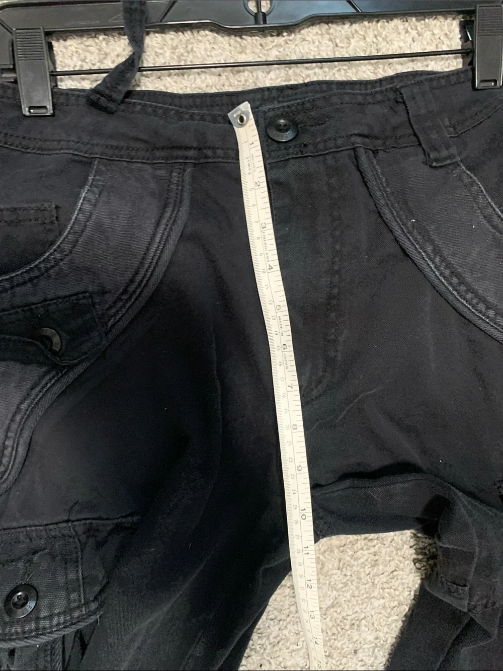 Y2K Request Jeans Black Cargo Utility Goth Shorts